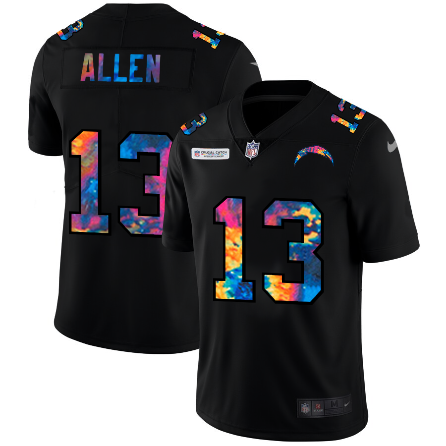 NFL Los Angeles Chargers #13 Keenan Allen Men Nike MultiColor Black 2020 Crucial Catch Vapor Untouchable Limited Jersey->los angeles chargers->NFL Jersey